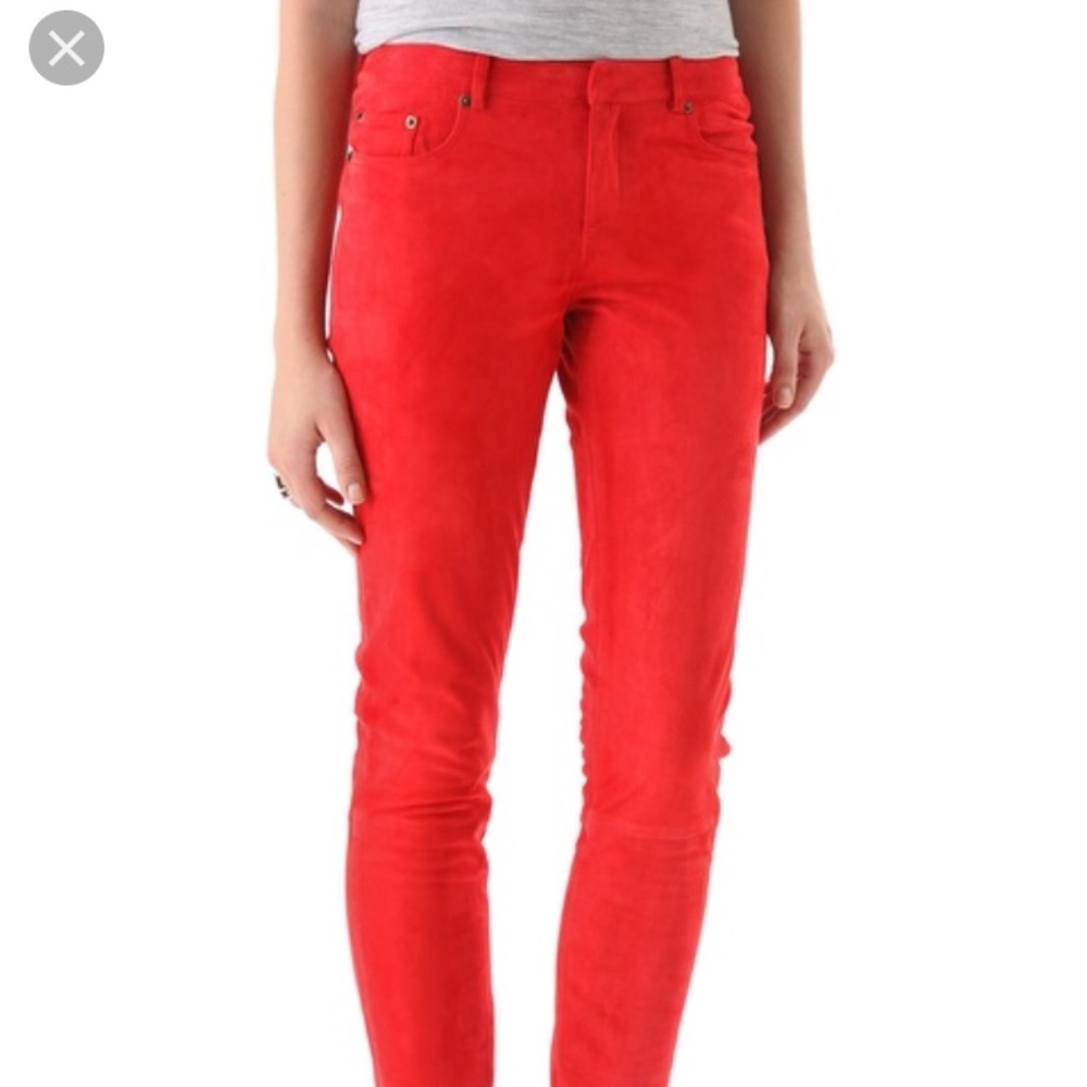 Rebecca Minkoff Suede Zip Bottom Walker Pants